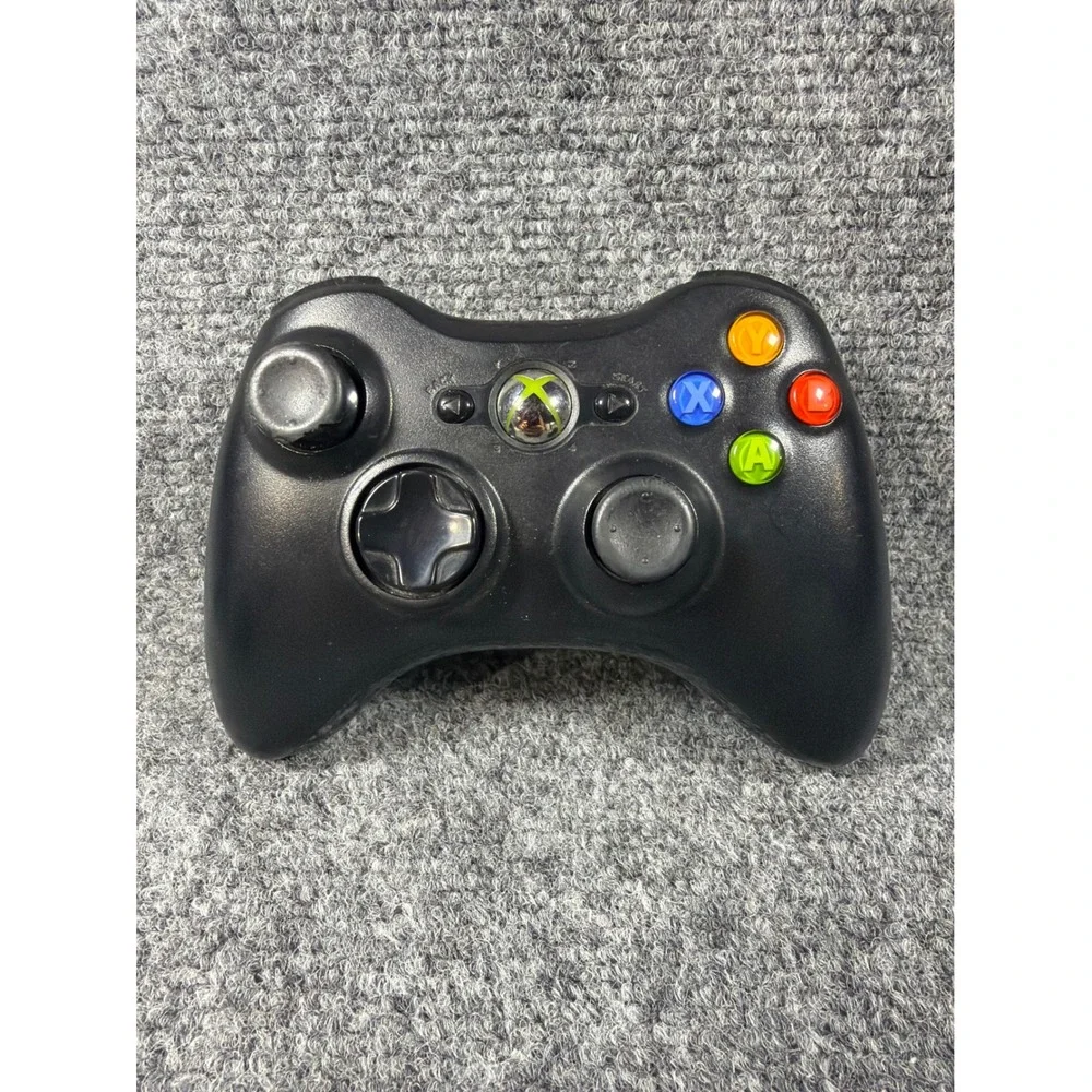 Microsoft Xbox 360 Wireless Controller Model 1403 Black Gamepad Untested